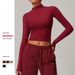 Women’s Clothing Quick Drying Fitness Sports Long Sleeved Tops High Collar Tight Outer Wear All Match Long Sleeved Yoga Clothes_ecoleips.com