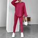 Women's Plus Size Solid Color Knit Sweater & Straight Leg Pants Set – Stylish Casual Outfit For Streetwear & Everyday Wear (0XL-5XL, Multiple Colors)_ecoleips.com