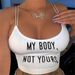 Summer Slim Fit Base Layer White Sleeveless Camisole Street Style Ribbed Sweet Letter Print Tank Top_ecoleips.com