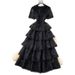 Women's Pink Lace Dress High Waisted Cake Skirt Long Elegant Korean Style French Sweet Summer Dress_ecoleips.com