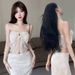 Women's Three Piece Swimsuit Set Solid Color Bikini Thai Style Sweet Long Skirt Beach And Hot Spring Swimwear Professional_ecoleips.com