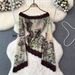 Elegant Women's Summer Tops Rose Print Lace Trim Mesh Overlays Stylish Collection_ecoleips.com