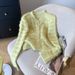 Faux Mink Knit Cardigan - Winter Cozy Long Sleeve Sweater Coat, Sweet Design With Thickened Fabric, Short Length, Solid Color, Office To Casual_ecoleips.com