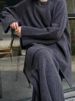 K Lazy Fashion Casual Sweater Set For Women; Plus Size New Cardigan Wide-leg Pants Two-piece Set._ecoleips.com