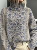 girl Foreign Trade Cross-Border 2025 New Christmas Abstract Print Casual Cape Coat High Neck Sweater_ecoleips.com