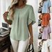 Flutter Sleeve Blouse For Women - Flattering Casual Shirt With Round Neck, Lightweight Polyester Top In Soft Colors_ecoleips.com