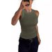 2026 European American Cross-border Independent Site Summer Women's Ribbed Tank Top With Round Neck And Slim Fit_ecoleips.com