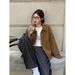 Vintage Suede For Women Spring And Autumn 2025 New High-end Small Size Turn-down Collar Loose Casual Jacket Top_ecoleips.com