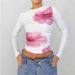 Autumn Women's Round-Neck Long-Sleeved Floral Print Color-Blocked Elegant Casual Top T-Shirt_ecoleips.com