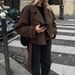 Women's Clothing Large Lapel Wool Coat Jacket Short Fashion Belted Casual England Style Winter Overcoat_ecoleips.com