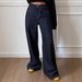 American-style Autumn And Winter Washed Pleated Design Curved Cut Jeans For Women, High-waisted, Loose, Slimming,_ecoleips.com