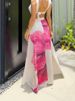 Floral Print Low-Waisted A-Line Long Skirt for Women Spring/Summer Beach Vacation Fashionable European American Style_ecoleips.com