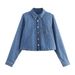 Streetwear Denim Shirt – Oversized Patchwork Design For Women (Unisex Fit & Urban Layering Essential)_ecoleips.com
