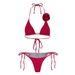 Sexy Solid Color Bikini Set With Adjustable Straps - 3-Piece Swimwear For Women, Beach & Pool Party_ecoleips.com