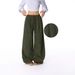 Trendy High-Waisted Drawstring Wide-Leg Pants – Polyester & Spandex Lounge Pants With Flowy Drape (Stretchy & Breathable)_ecoleips.com