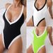 Aria Basics 2024 New European And American Bikini Tight Sexy Solid Color One-Piece Swimsuit Cross-Border Hot Spring Swimwear_ecoleips.com