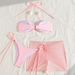 Women's Clothing Two Piece Swimsuit Sexy Bikini Three Piece Swimwear Polyester Regular Fit For All Seasons_ecoleips.com