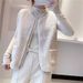 Women's Clothing Faux Shearling Vest, Zip-Front Sleeveless Jacket For Winter, Slim Fit Cardigan In Beige, Cream & Brown_ecoleips.com