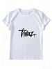 Black White Slim Fitted Cotton Top, Women Elegant Short Sleeve T-Shirt, Simple Commute & Daily Wear Tee_ecoleips.com