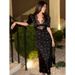 Women's Clothing Retro Black Floral Satin Maxi Dress V Neck Lace Trim Women's Clothing For Formal & Casual For Women_ecoleips.com