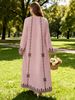 Plus-Size Women's Long-Sleeve Dress, Elegant Middle Eastern Robe Style, Ethnic Print, Loose & Comfortable, Elegant For Commute & Vacation_ecoleips.com