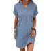 Women's Solid Color Coat Pullover Casual Button Dress Comfortable New Style Clothing_ecoleips.com