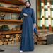 Women's Clothing Elegant Beaded Pleated Dress Middle Eastern Waist Long Dress_ecoleips.com