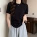 Women's Clothing Retro Shoulder Fishbone Short Sleeved T Shirt For Women In Summer Hot Girl Shirt Slim Short Top Bottom Trend_ecoleips.com