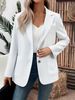 ng2510292 New Autumn Women's Blazer, Solid Color, Korean Style, Fashionable, Slim-fit, Single-breasted, Mid-length_ecoleips.com