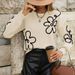 Floral Embroidered Sweater Women's 3D Knit Top Long Sleeve Round Neck Elegant Casual Fall Winter Tunic Acrylic Blouse_ecoleips.com