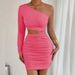 Women's Off-Shoulder Hollow Out Slim Fit Bodycon Dress Sexy European American Style Fashion Autumn_ecoleips.com