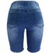Women's Clothing Ripped Mid Waist Elastic High Elastic Medium Washed Blue Jeans Shorts_ecoleips.com
