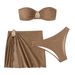 Women's Clothing Double Fabric 3 Piece Bikini Set With Apron Sexy Swimwear Fashion_ecoleips.com