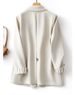 Women's Clothing Women's Solid Color Suit Jacket High End Design Striped Cuffs Casual Jacket_ecoleips.com
