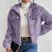 Women's Clothing Fleece Lined Jacket – Winter Plush Coat With Polo Collar, Thickened Warm Short Outerwear_ecoleips.com
