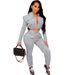 Women's Sexy Slim Fit Two Piece Suit Hooded Zipper Collar Nightclub Outfit Commuter Fashion Spring/Autumn_ecoleips.com