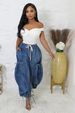 Women's Clothing Slim Straight Jeans Elastic Waist Drawstring Tie Leg Bow Casual Loose Fit Denim_ecoleips.com