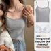 Slim Fit Ribbed Camisole Top With Padded Cups Basic Style For Summer Wear Women's Clothing_ecoleips.com