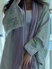 Floral Print Long Sleeve Midi Dress With Ruffle Sleeves, Light Green Bohemian Dress For Women_ecoleips.com