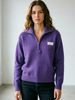 Lightweight Airy Collar Half Zip Label Patch Loose Long Sleeve Knit Top_ecoleips.com