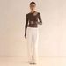 2025 Hot-Selling High-End Autumn/Winter Sexy Hollow-Out T-Shirt For Women With Irregular Collar, Long-Sleeve Base Shirt_ecoleips.com