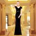 Women's Elegant Solid Color Velvet Maxi Dress Slim Fit Formal Wedding Guest Evening Dresses_ecoleips.com