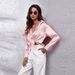 Women's Clothing Satin Silk Long Sleeve Shirt New_ecoleips.com