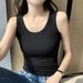 Pure Cotton Ribbed Vest Wholesale Inner Outer Wear Camisole Base Shirt Women's Underwear Summer One-Piece Breathable_ecoleips.com