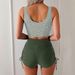 Women's Racing Two Piece Swimsuit Quick Drying Crossover Vest with High Waisted Drawstring Ankle Shorts European American Style_ecoleips.com