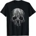Women's T-Shirts Melting Skull Black White Art Graphic Halloween Tshirt T-Shirt_ecoleips.com