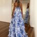 Women Fashion Chiffon Printed Long Fairy Style Elegant Evening Party Dress Temperament Formal Dinner Prom Gown Dress_ecoleips.com