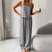 Women's Clothing Sleeveless Suspender Trousers Two Piece Suit Loose Fashionable Outer Wear Cotton And Linen Home Clothes_ecoleips.com