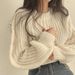 K New Bubble Sleeve Soft Sticky Sweater Women's Fashion Queen Style Loose Hoodie_ecoleips.com