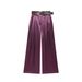 Women's Silk Satin Wide Leg Pants Casual Belted Trousers Versatile Summer Fashion Regular Fit Polyester Capris_ecoleips.com
